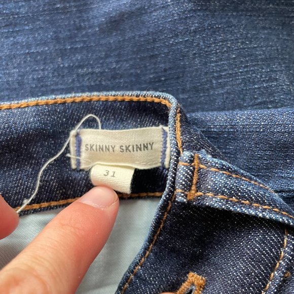 Madewell High Riser Skinny Skinny Denim Jeans Atlantic Dark Wash Blue 31 - Picture 10 of 10